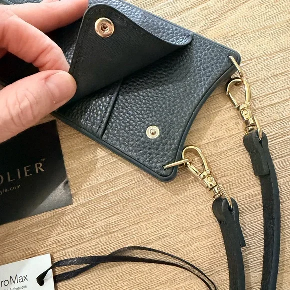 Bandolier Black Leather iPhone Case 14 ProMax - Picture 2 of 3